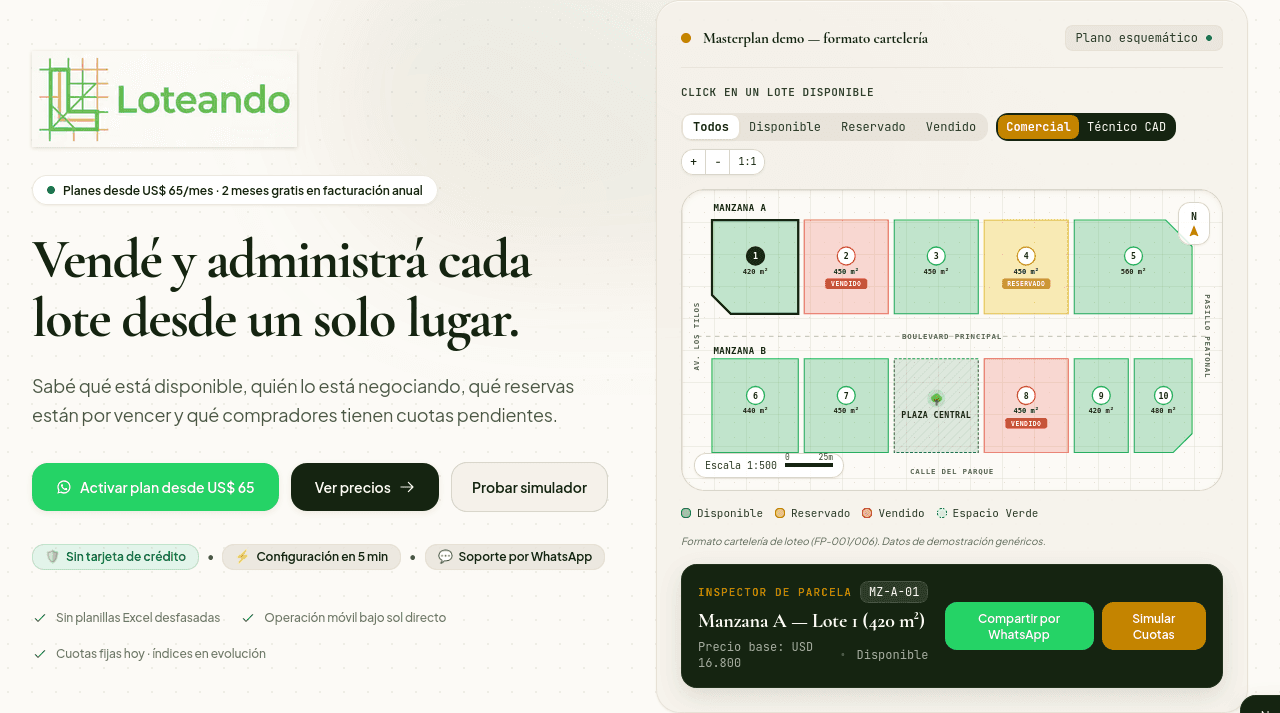 Loteando — Gestión de loteos